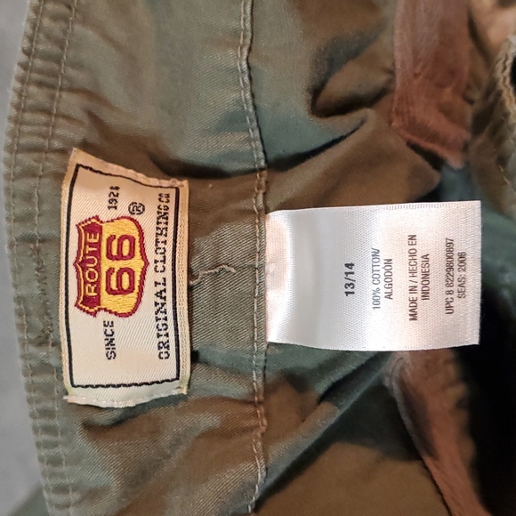 Vintage Cotton army green pants, route 66 13/14 - Picture 3 of 9
